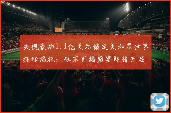 央视豪掷1.1亿美元锁定美加墨世界杯转播权，独家直播盛宴即将开启